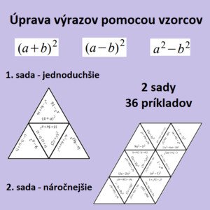 ❤︎ VÝRAZY – rozklad na súčin – vytýkanie, algebraické vzorce (2